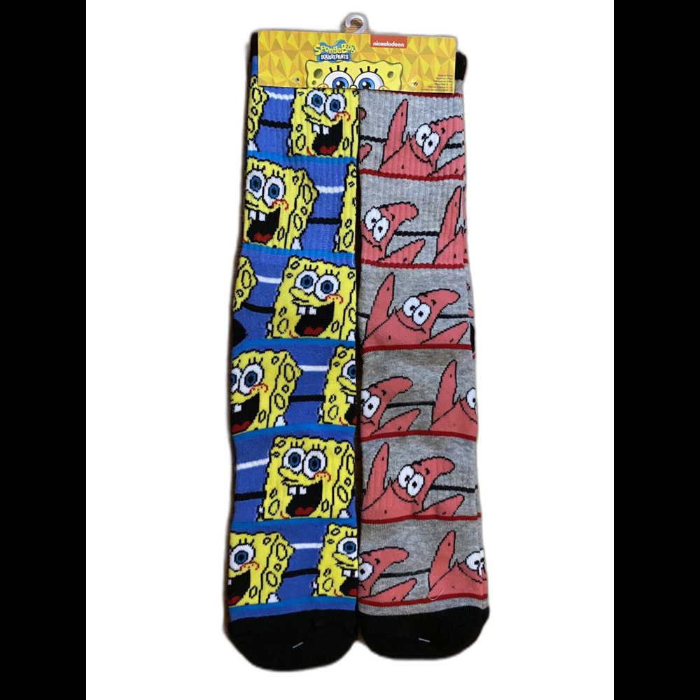 Nickelodeon Spongebob Squarepants Crew Socks Novelty Characters Size 6-12